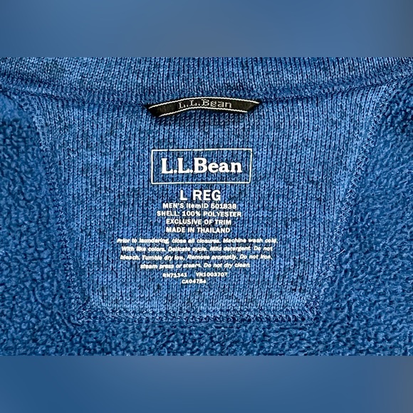 Men’s LL Bean Full Zip Fleece - Size Large - Blue - Picture 4 of 4